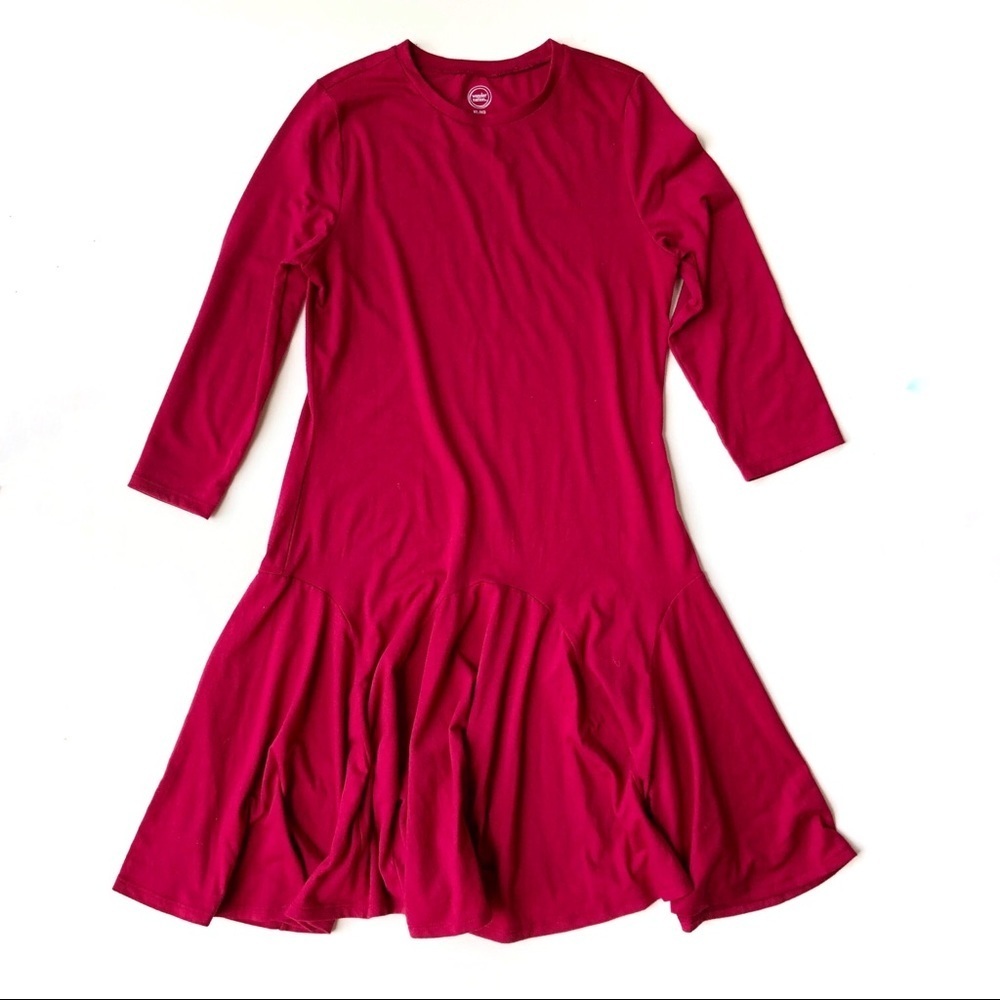 Wonder Nation Red Drop Waist Dress Long Sleeve XL
